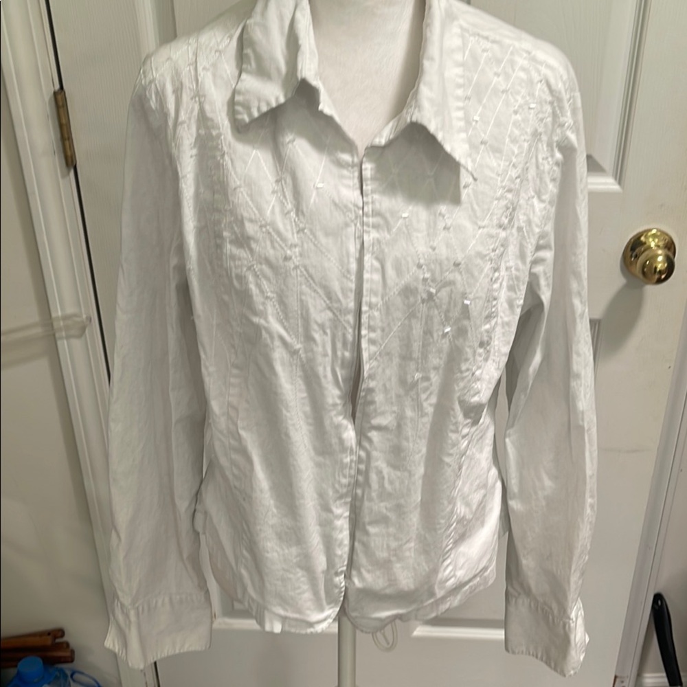 COLDWATER CREEK ZIPPER TOP W/ BEADING NWOT SZ XL